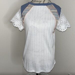 Sugarfox Multi color Top with Lace sleeves.